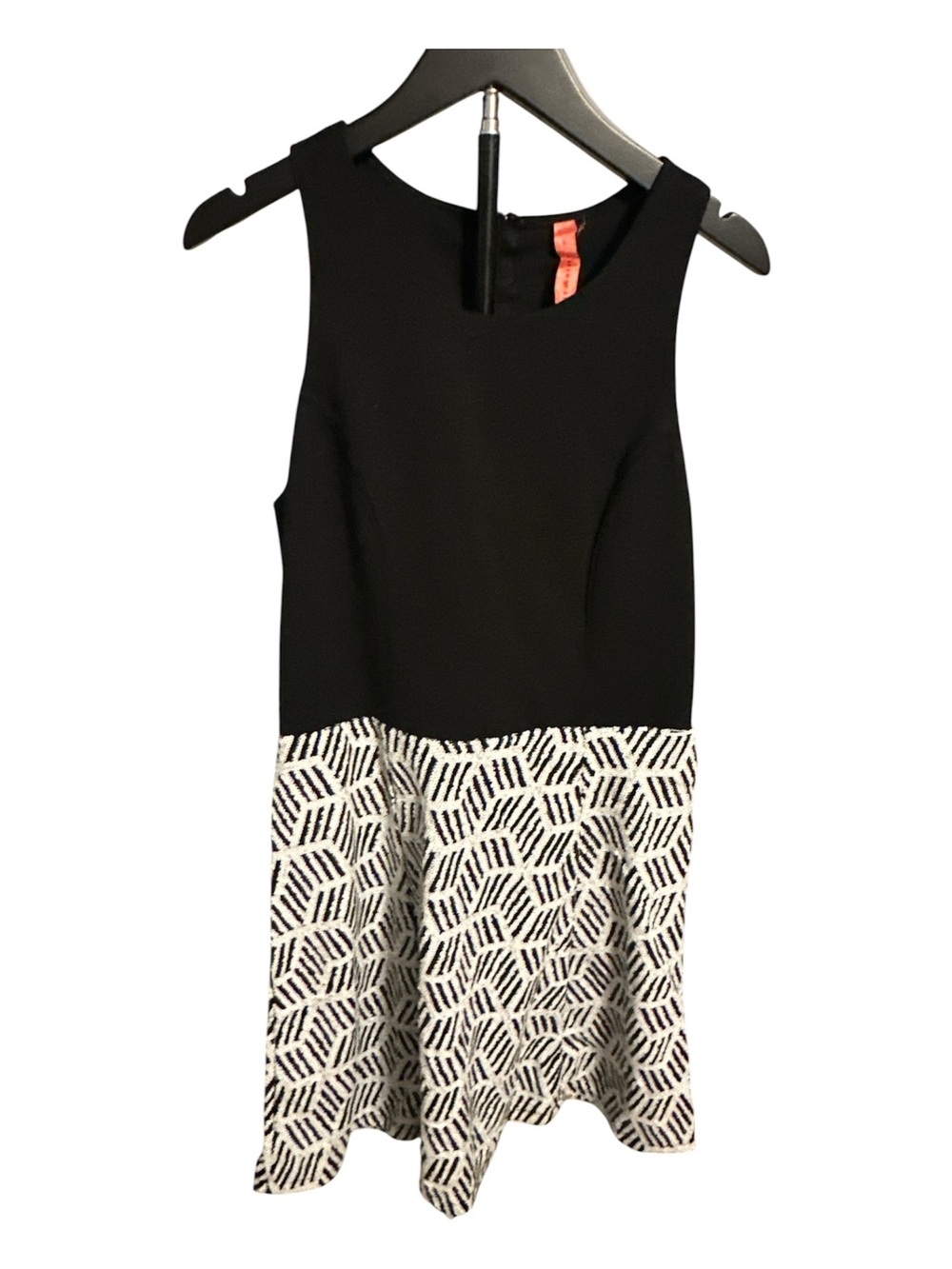 Girls Black & White Patterned Dress
